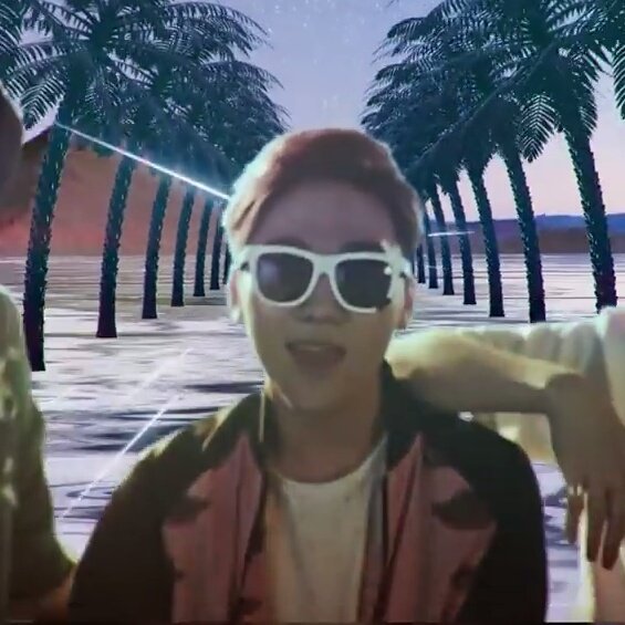 green screen backdrop with cars and palm trees for their debut? check 