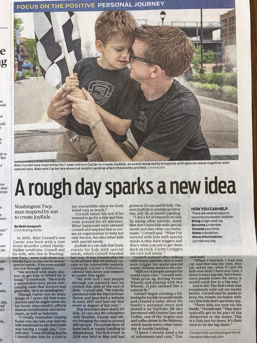 Look for us today in the <a href="/daytondailynews/">Dayton Daily News</a> in the Lifestyle section! We are excited as we are only 16 days away from our July 28th event. This Saturday is the deadline to RSVP if you’re coming as a volunteer or member by visiting joyridecars.org. See you soon!