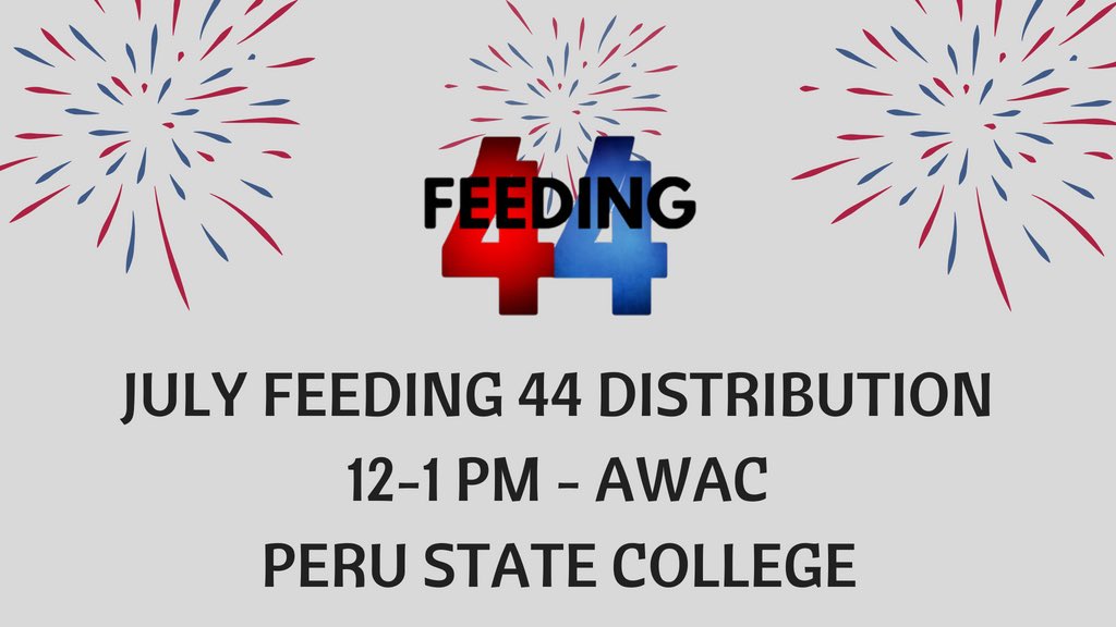 Feeding44's tweet photo. It's that time again...TOMORROW is our July Feeding 44 Distribution! Join us back in the AWAC @PeruState from 12-1 PM. The food will be distributed in bags again...but indoors this month. Stay cool! ☀️ https://t.co/pObg4whtYO