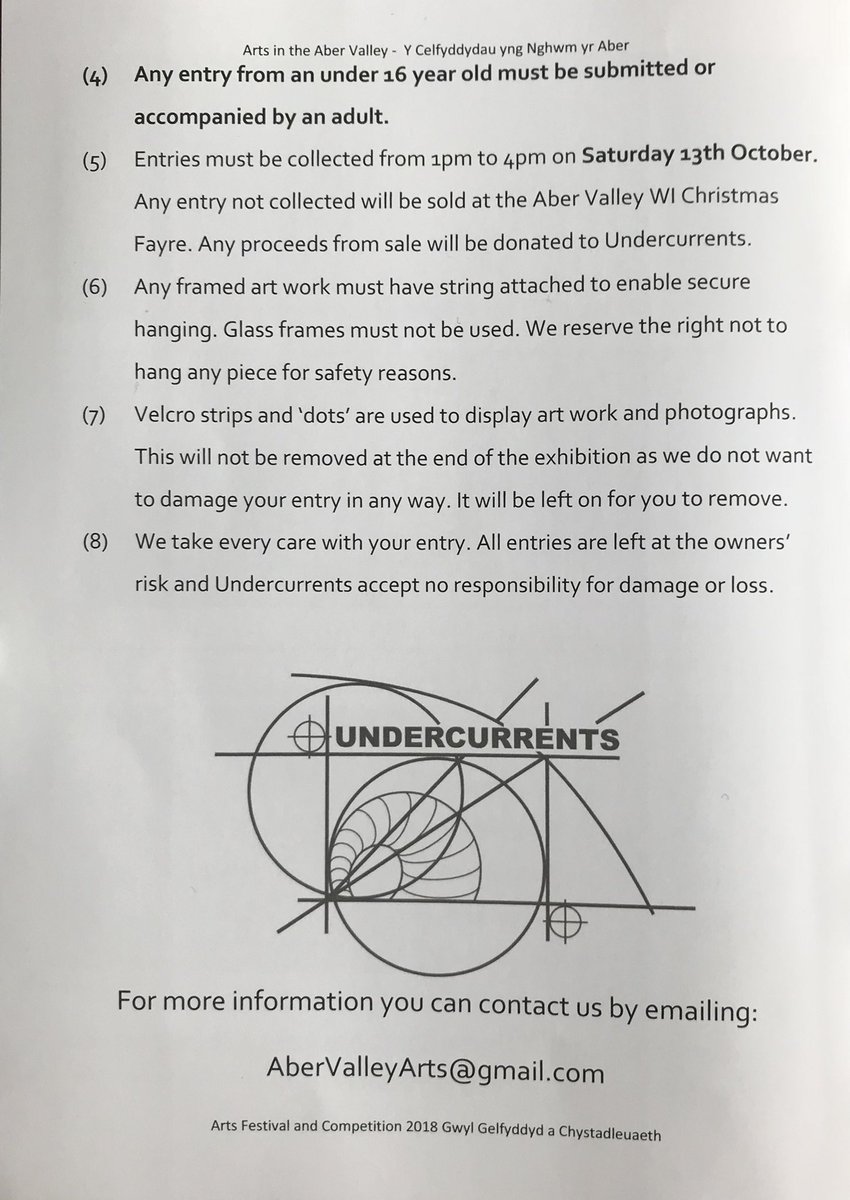 This years entry form. abervalleyarts.com