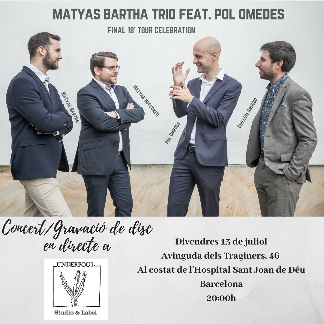 UnderPoolMusic's tweet photo. Demà divendres a les 20h concert/gravació en directe al estudi!
Única oportunitat per veure aquest grup a Barcelona!!
No us ho perdeu!!!
#livemusic #bcnjazz #jazzbcn #music #recording #studio #underpoolstudio #music #underpool https://t.co/cbE8MeNw3b