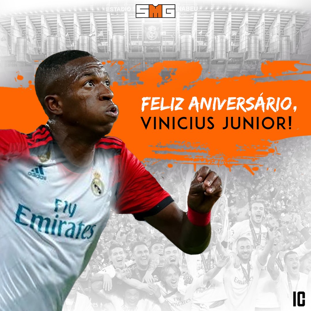 time_smg's tweet photo. E hoje uma das maiores revelações do futebol brasileiro dos últimos tempos, craque do #TimeSMG, completa 18 anos. Parabéns, @vini11Oficial! Felicidade, saúde, sucesso e muitos anos de vida. #Flamengo #RealMadrid #VJR18 #vjr https://t.co/SliBFIv8Vp