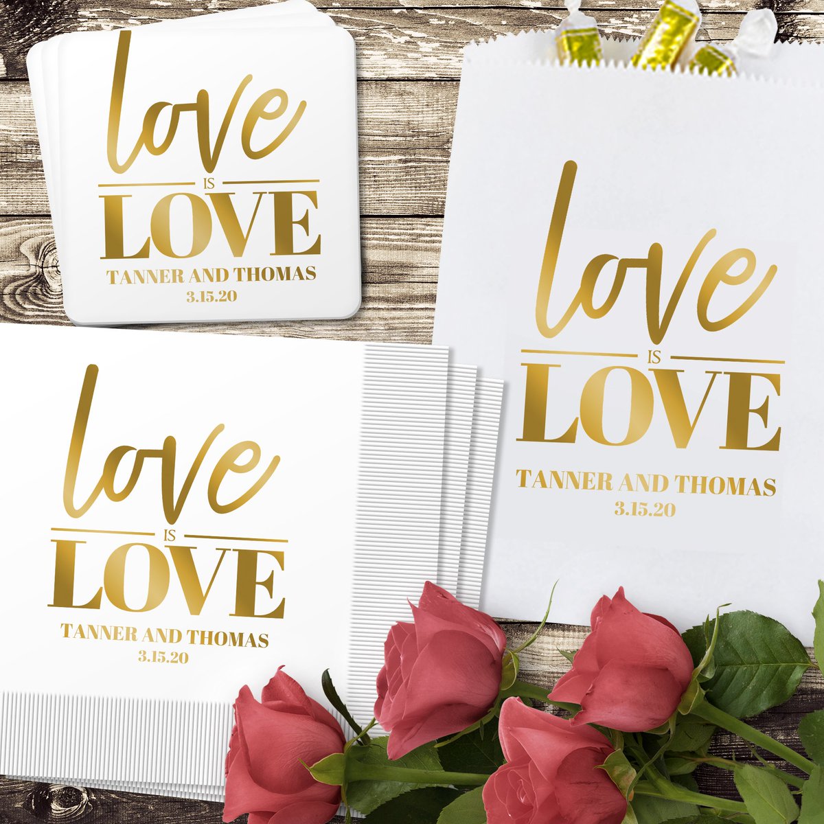 mountaincow_com's tweet photo. Love is Love Wedding Reception Swag w/ Gold Foil Stamped Napkins, Treat Bags & Coasters, Digitally Printed Seating Chart #weddingreception #treatbags #partyfavors #weddingfavors #customfavors #weddingplanner #mountaincowdesigns #seatingchart #napkins #weddingnapkins #foilnapkins https://t.co/4qprteC85u