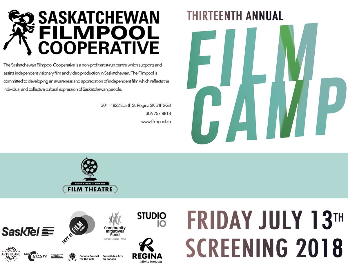 Students are editing their films and will be ready to screen tomorrow, Friday July 13th at 3:30 pm at <a href="/RPLfilmtheatre/">RPL Film Theatre</a> . Friends, family and the public are invited to this premiere screening of the students hard work! #saskfilm #filmcamp2018