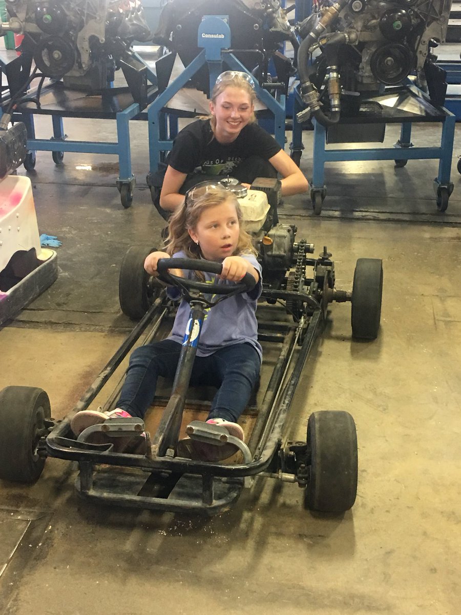 OCWomeninTrades's tweet photo. #Automotive shop was a buzz of activity today! #WomeninTrades students help the GIRLS CAN GO KART TOO crew with their #gokarts 🔧 Ready...Set...Race Day Tomorrow! 
#GirlsGoKartBC #CampOC2018 

@ita_bc @tradesOC @OkanaganCollege #tradeslife #MentorshipMatters #futureapprentices https://t.co/4cvAJKI9a6