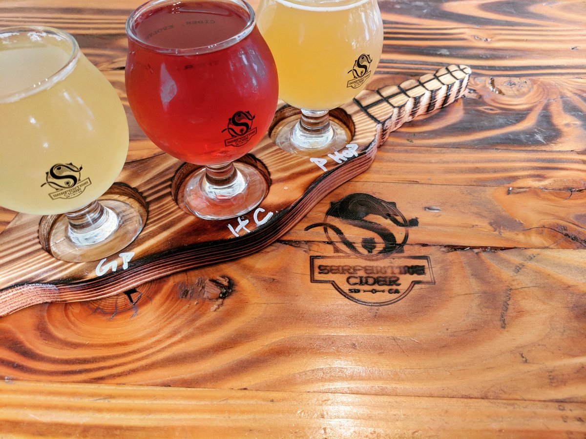 BOTMSUP_SD's tweet photo. Thirsty Cider Thursday!! 
Head over to @serpentine_cider for a flight of 3, 4, or 5 different ciders.
You can enjoy some delicious eats by Chef Chuy from The Good Seed Food Company! https://t.co/V4pJNT2BCb