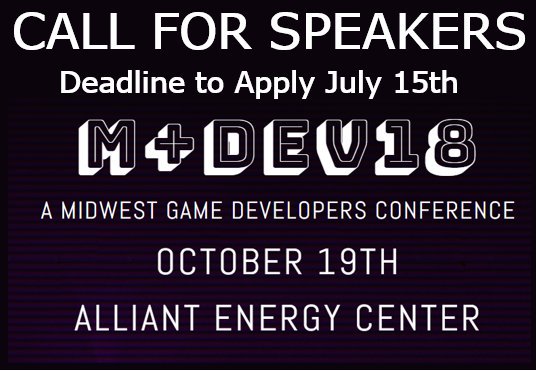 Just a few days left to apply to speak at M+DEV 2018! #gamedev #gamedevelopment #indiedev #unity #unreal #gaming mdevconf.com