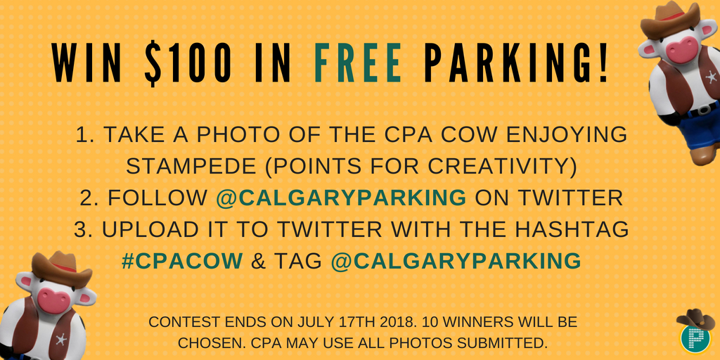 CalgaryParking's tweet photo. Tweet us your photo of the #CPACow having fun at Stampede. What’s the cow up to today? https://t.co/e47XaUIgMp