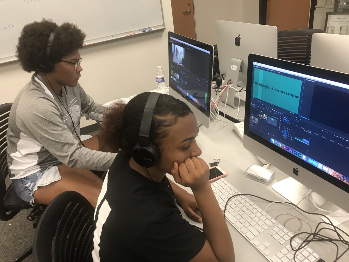 PSUCommCamp's tweet photo. It’s editng day for our Broadcast camp students— they’re writing and editing their stories from this week. https://t.co/zOAIO9OPi4