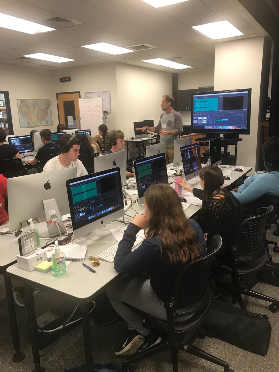 PSUCommCamp's tweet photo. It’s editng day for our Broadcast camp students— they’re writing and editing their stories from this week. https://t.co/zOAIO9OPi4