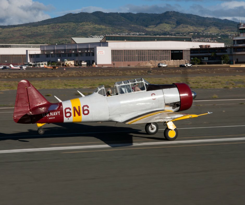 PearlHarborT6's tweet photo. We're off! Ready to fly #PearlHarbor like it was on December 10th, 1941. 

#Hawaii #aviationnerd #vacationideas https://t.co/k1yJl3wyJZ