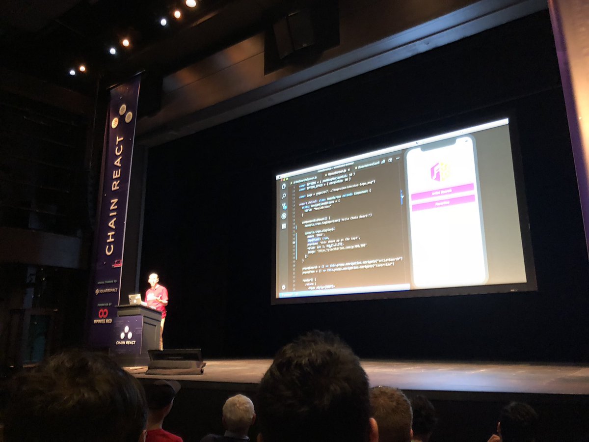 ray_deck's tweet image. Talking #reactotron with @darinwilson at #ChainReact2018. Looks like a great complement to react native dev tools!
