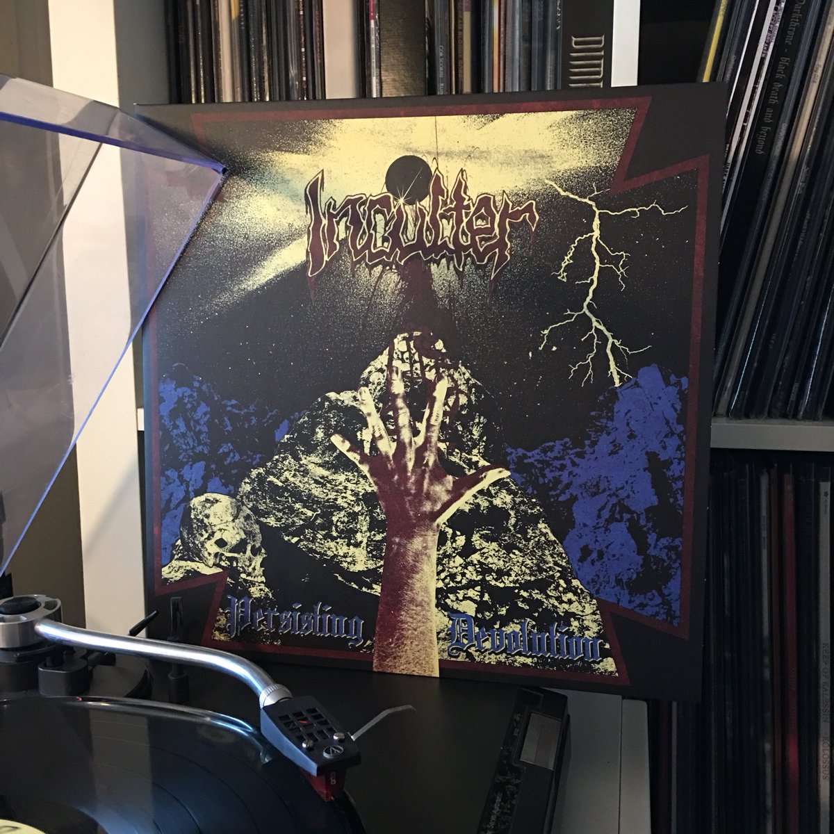 HaraldKvassheim's tweet photo. #NowPlaying #Inculter #PersistingDevolution 2015 
Blackened #ThrashMetal another band from the thriving  #Fusa scene. Saw these guys destroying at the Heavy Nights festival last year, young band following in the footsteps of Aura Noir &amp; Necromantheon.
#OnlyAnalogIsReal #Vinyl https://t.co/SwYkfn2pUa