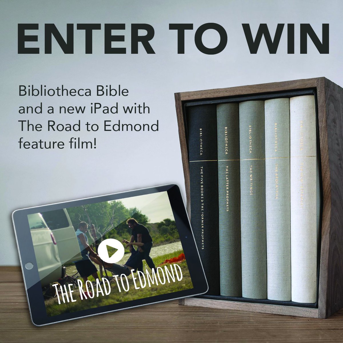 theroadtoedmond's tweet photo. Have you entered yet? To celebrate The Road to Edmond feature film, we're giving away a brand new iPad and a Bibliotheca Bible. ENTER TO WIN HERE: https://t.co/kQu7KMbBKM #wildgoose2018 #homebrewedchristianity #indiefilm #filmmaker #christianmovies https://t.co/3rqhHcFFo0