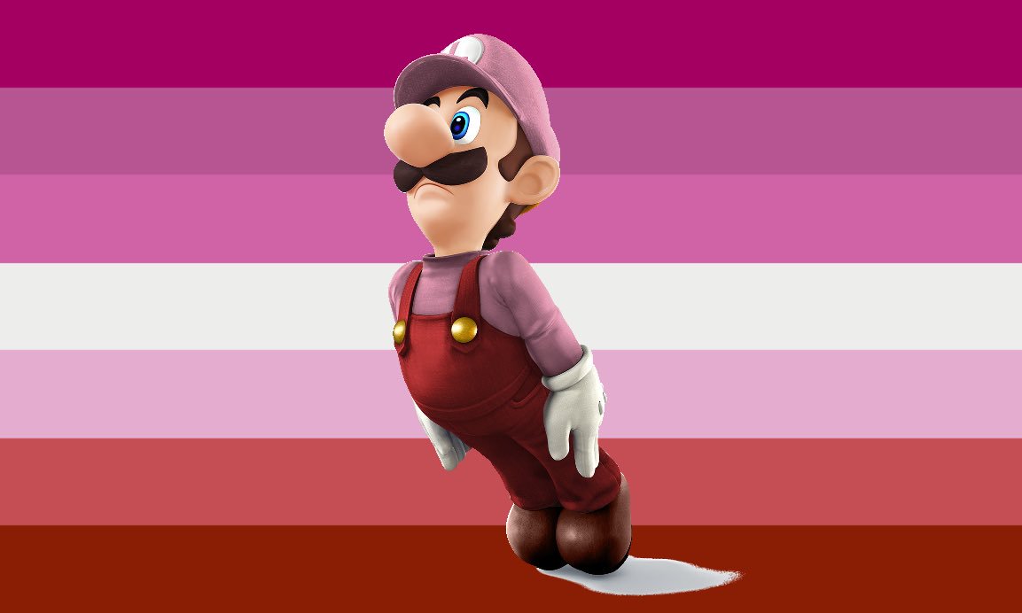 This is the lesbian-supporting Luigi. RT or fave for good gay luck and lesbian representation