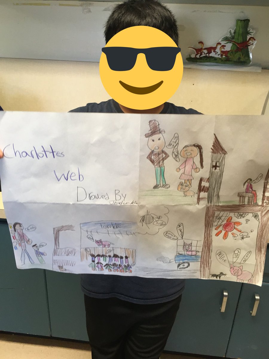 tylerbo2's tweet image. Today in summer learning session we are making comic strips from our novel “charlottes web” #summerlearningfun #charlottesweb @Surrey_Schools