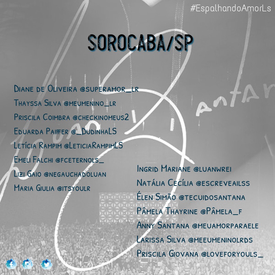 Superamorbcc's tweet photo. @CentralDeFasLS Liga pra elas 📞📞

SOROCABA/SP

Diane de Oliveira - @superamor_lr
Thayssa Júlia - @meumenino_lr
Marina Margô @prediodoluan 
Tati Nascimento @TatiNandinha92 
Stefany Cabral @cabrall_ls https://t.co/0ysCvZxyMU