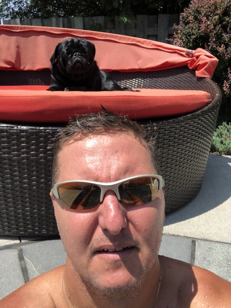 missheather74's tweet photo. Dog days of summer!!! @73B_Wilson just hanging poolside with Tyrone! #pug #puglife #summer18 #pugsofinstagram #puglove #tyrone #coolpug https://t.co/kWJ5qzzOJO