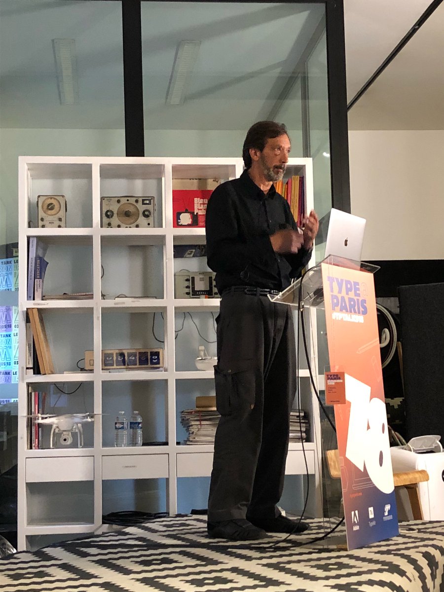 David Berlow speaking on variable fonts at TypeParis, 2018.