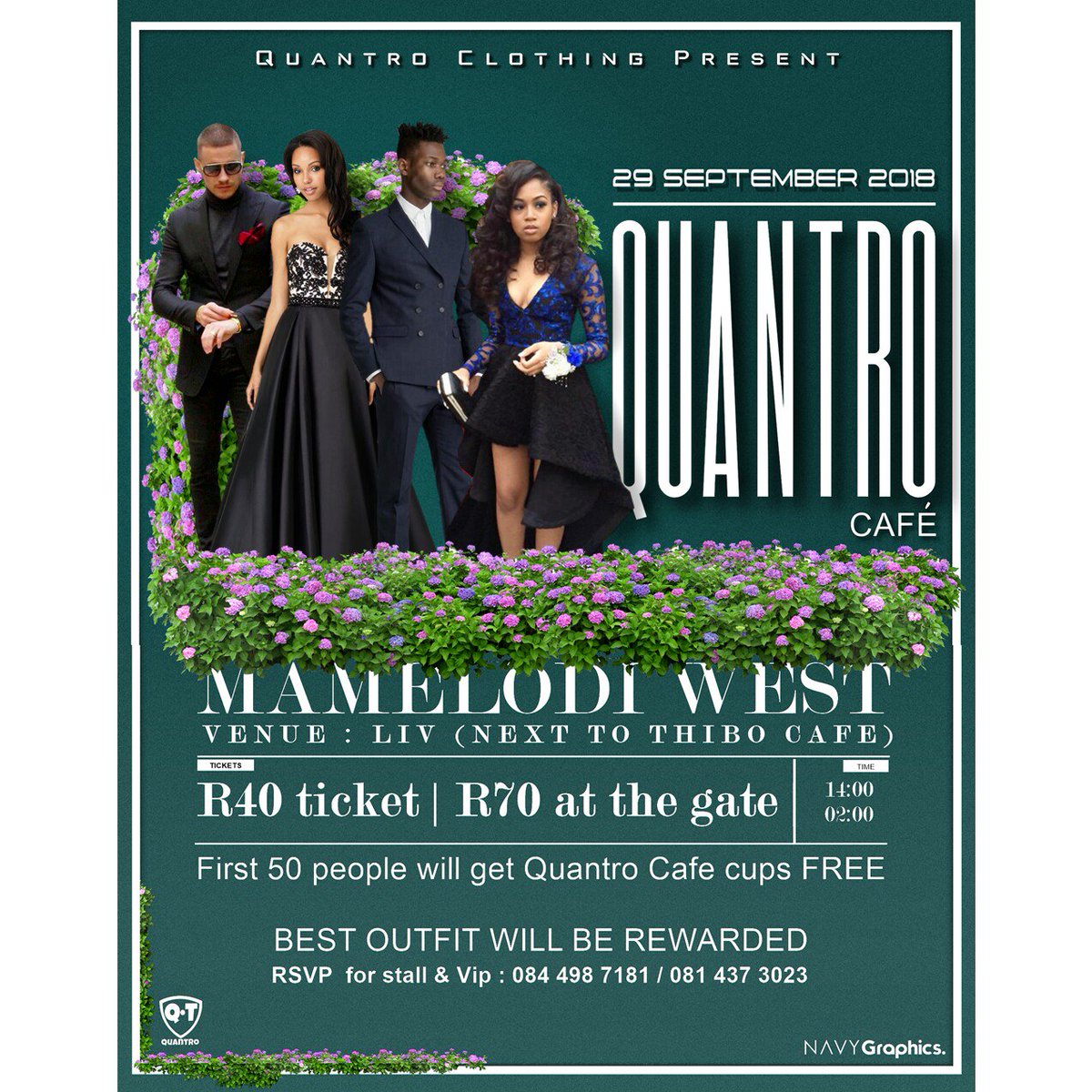 MrQuantro's tweet photo. 1st Annual Quantro Cafe
#29Sep2018
@bonolo_lethuba https://t.co/RGhu6aT9JF