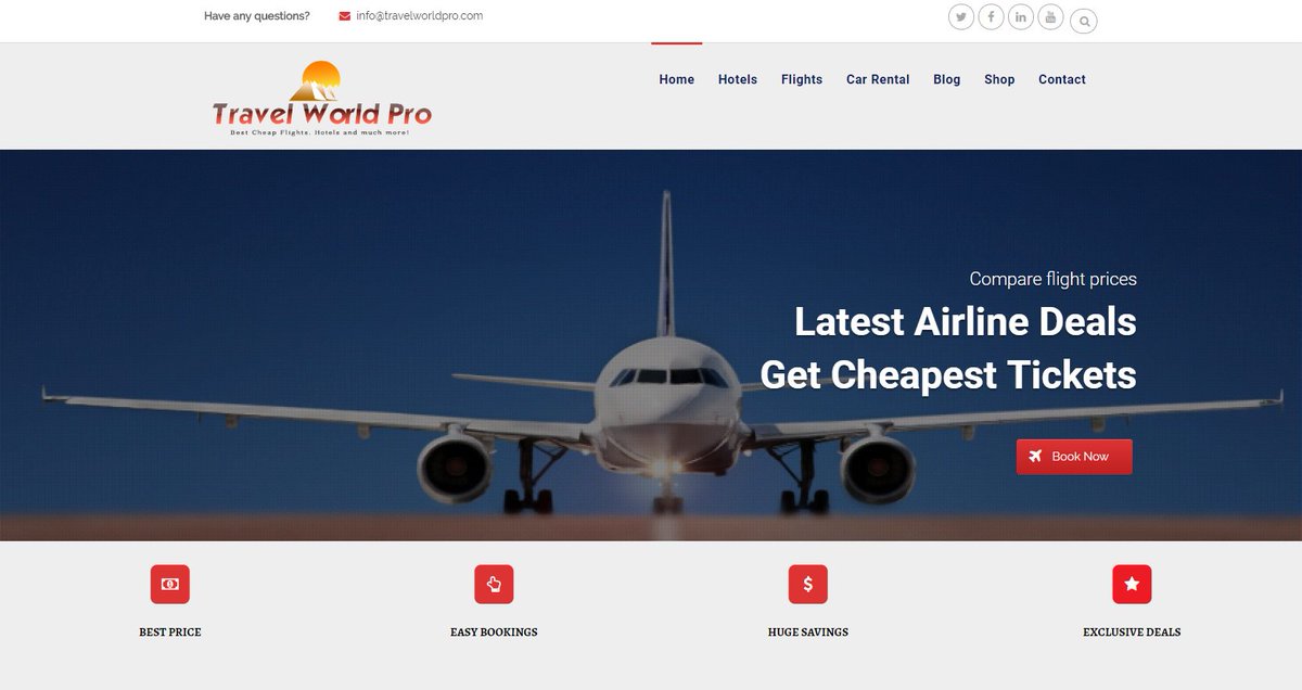 TravelWorldPro1's tweet image. Planning a vacation? Check our new awesome website and find your flights, hotels and more for the lowest prices available!

travelworldpro.com

#vacation #hotel #flight #booking #cheap