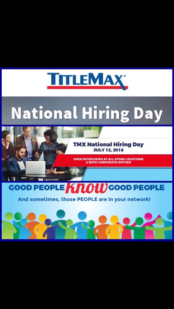 Come see us TODAY July 12 at 6214 N Lamar Blvd , Austin,TX 78752 from 5pm - 7pm
for our National Hiring Day ! Join the family and start your new career! 
#NationalHiringDay #TMXHiringDay #TalentObsessed