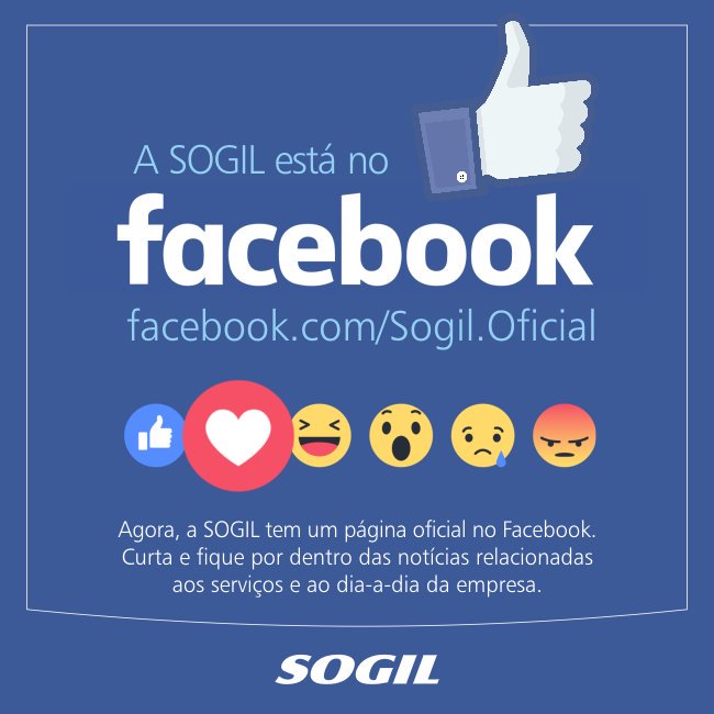 SOGIL_Oficial's tweet photo. A #SOGIL também está presente no #Facebook 😊👏👏 Curte lá! 👍 https://t.co/f3lEfdF0pc
#FaceSOGIL #RedesSociais https://t.co/iFKOqLivqX