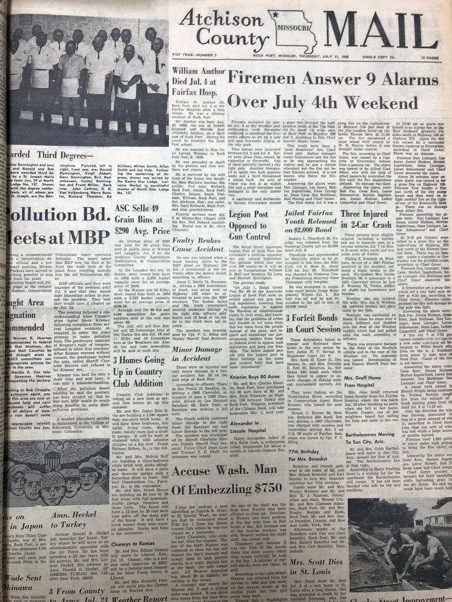 AtchCoMail's tweet photo. #TBT Hereโs the news from the July 11th edition of the #ACMail in 1968! https://t.co/yYeuoleChj