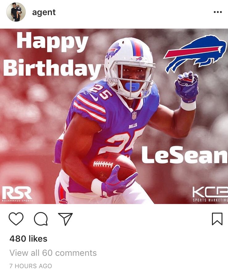 LeSean McCoy s agent Drew Rosenhaus wishes him a happy birthday via Instagram   