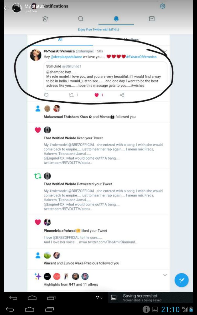 Lsg_DeRoseQueen's tweet photo. She saw my tweet, and she responded.....
@deepikapadukone, @shampac #6YearsOfVeronica #happyvibes #moodmade #lotsoflove #rolemodel https://t.co/Yi8o0VdueB