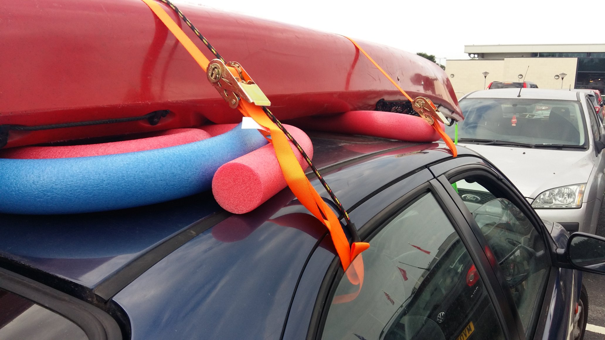 Diy kayak roof rack pool noodle sale