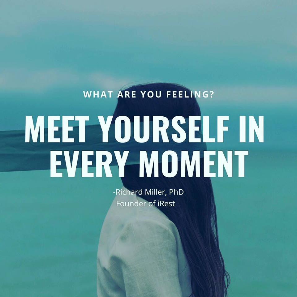 iRestYogaNidra's tweet photo. Words of wisdom from @iRestRichard! Thank you for reminding us to feel the “I” thought as a movement and sensation and to meet and welcome ourselves in every moment. 🙏

#irest #irestyoganidra #irestmeditation #yoganidra #meditation #wordsofwisdom #quoteoftheday https://t.co/1XXkZNUxbi