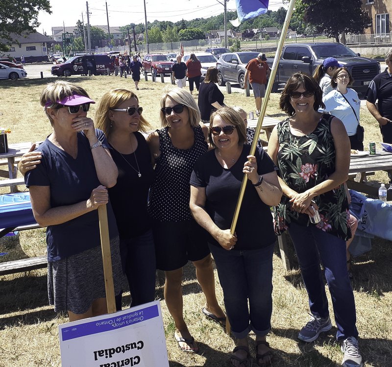 OPSEU's tweet photo. "There is nothing greater than seeing a large group of workers coming together to support those who are standing up to a greedy &amp; unethical employer like this one," said @OPSEUEddy during the July 11 rally for the employees on strike from the #OSFH https://t.co/QF4wiSLWlt https://t.co/zG1fH0cMTU