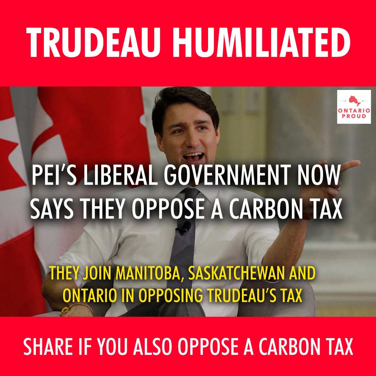ontarioisproud's tweet photo. BREAKING: You know Trudeau’s carbon tax is in trouble when provincial Liberal governments are joining the bandwagon of opposition. 

RETWEET if you stand with the provinces fighting to stop @JustinTrudeau's carbon tax #cdnpoli 

SOURCE: https://t.co/Sp7egryMDW https://t.co/nVJU6LraJQ