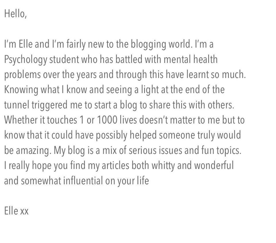 ✨ Write a post about what brought you to blog, in your notes or on a app 
🌼 Screenshot and attach the picture on this post 
💛 Remember to add your blog link
ellesworld462040286.wordpress.com 
#bloggingstory #bloggertrain #bloggerssupportbloggers #blogging #MentalHealthAwareness