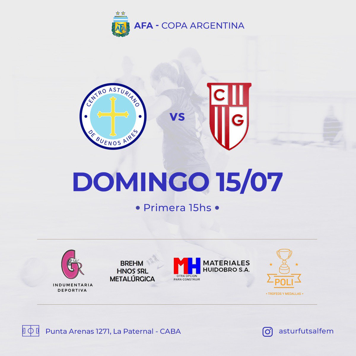 #AFA

Por primera vez en la historia del futsal femenino del club, Asturiano jugará la
#CopaArgentina 

Se sortearon los cruces de la primera fase y las chicas se enfrentaran a #Glorias. 

Vení a alentar a las pibas! 💪⚽️
