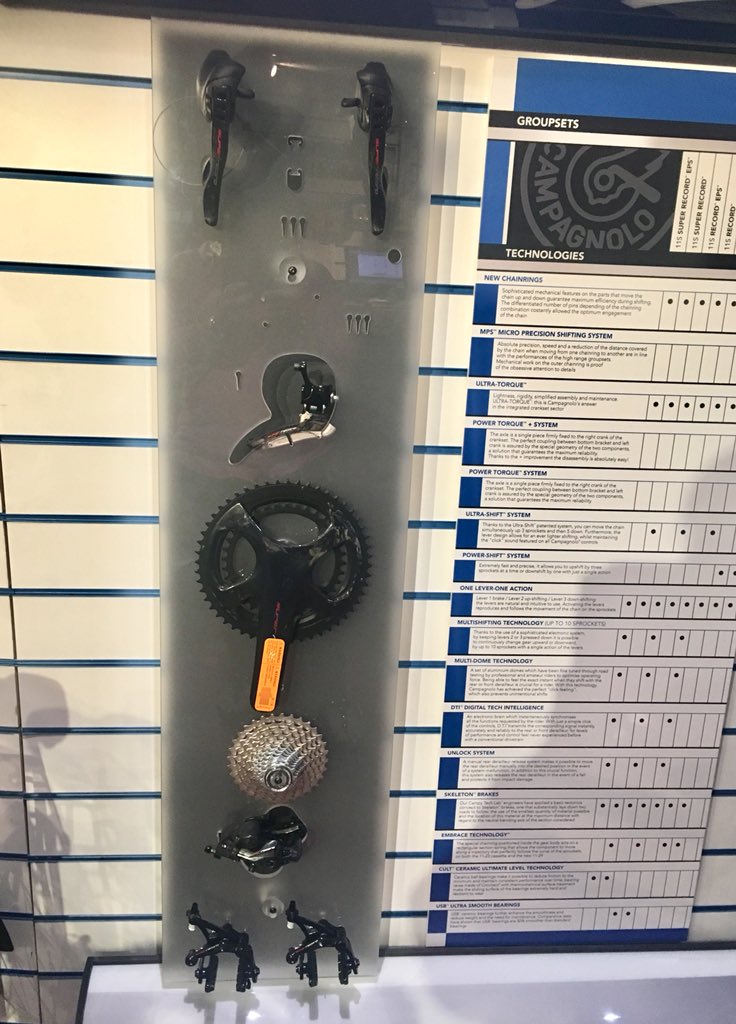 devercycles's tweet photo. Check our @chickencyclekit @campagnolosrl 12 Speed Super Record Groupset display! Just Pure Class!  https://t.co/LkESw4AF3l #Campagnolo #campagnolo12speed #superrecord12 #PurePerformance #choiceofchampions #thatyellowbikeshop #streatham #thatyellowshop https://t.co/fgUW3mu2Ra