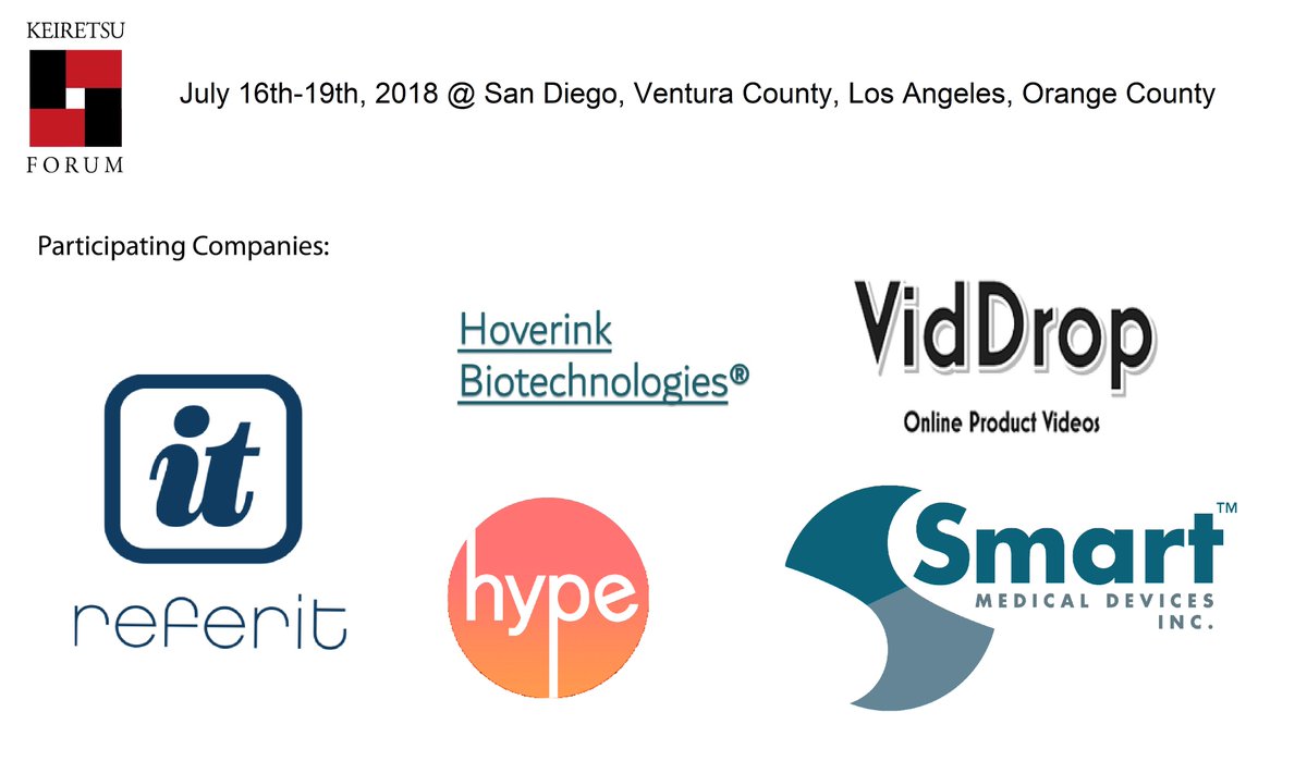 An exciting week ahead of us, we have 5 great companies presenting #KeiretsuForumSoCal #SanDiego #VenturaCounty #LosAngeles #OrangeCounty. If you'd like more information, please contact us. k4socal.com