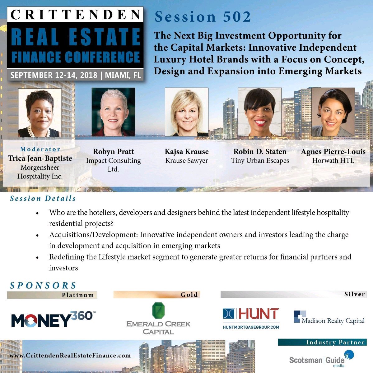 Proud to moderate all female panel at the Crittenden Real Estate Finance Conference in Miami #girlbossnation #realestate #commercialrealestate #hospitality #luxrytravel #investment #hotels