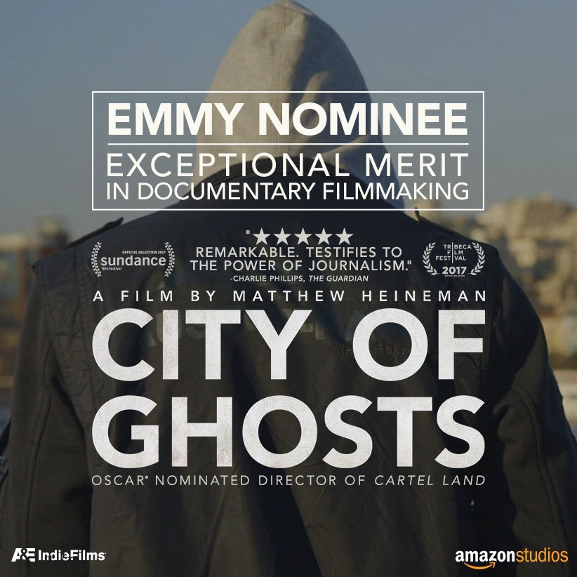 #CityofGhosts has been nominated for a Primetime #Emmy Award for Exceptional Merit in Documentary Filmmaking!

Congratulations to <a href="/MattHeineman/">Matthew Heineman</a>, <a href="/Raqqa_SL/">الرقة تذبح بصمت</a>, and the entire team. <a href="/TheEmmys/">The Emmys</a> <a href="/AETV/">A&E</a>