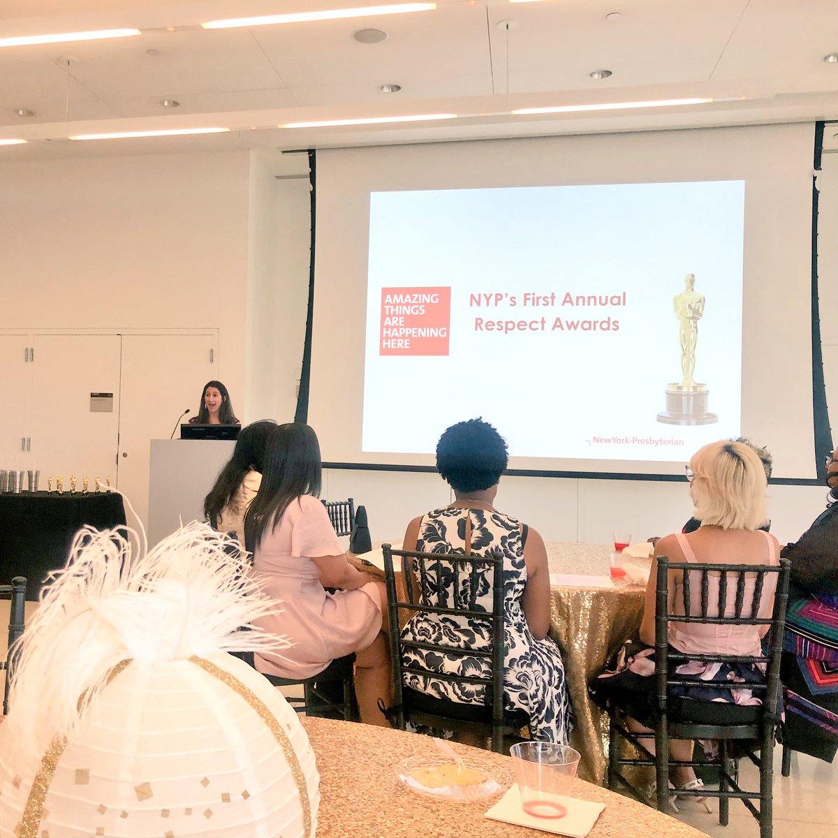 kellimferguson's tweet photo. Had so much fun with my PX colleagues @taraservatiNYP and #Kaitlyn celebrating the making of the Support Services Respect video! Amazing example of everyday interactions and #NYPConnections @nyphospital #RespectCredo! @cxorick @EatSweepVeepNYP https://t.co/8mCmA9lsmz