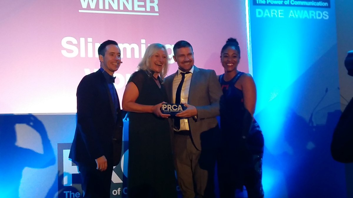 HRHSocial's tweet photo. Winners!! @sarah_clothier @DuncanStephens9 @MeganFev @moonmuncher #prcadareawards @SlimmingWorld @R_S_P_H #JustThisThanks https://t.co/EO2SeqxzZA