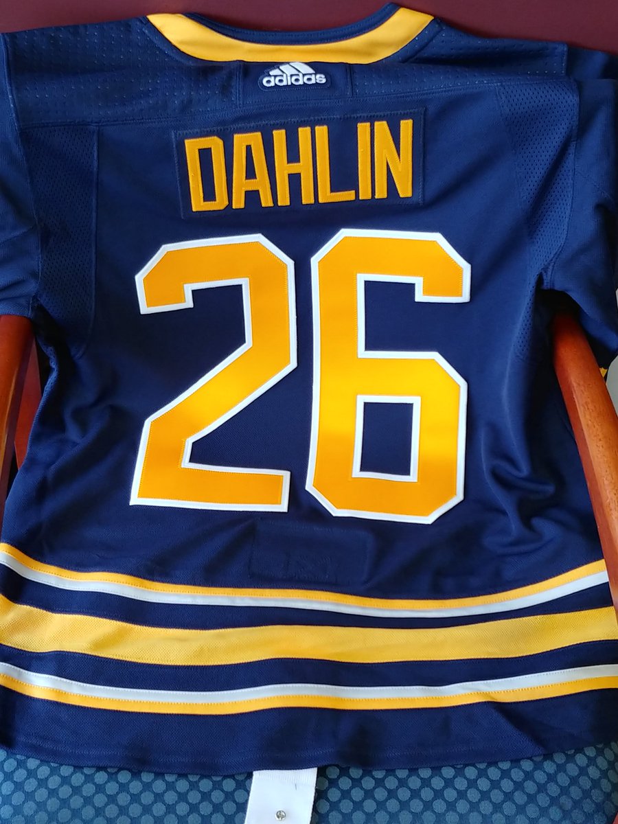 WNYAthletics's tweet photo. We are closing in on 7000 followers but need your help reaching our goal. This @rasmusdahlin00 jersey could be yours! #Sabres https://t.co/VDCYWVWdwI