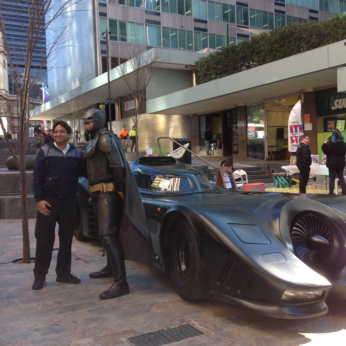 Stanton_Library's tweet photo. Batman &amp; the Batmobile joining our Library pop-up in North Sydney, celebrating #ComicConversation2018 #ccv18 #nthsyd https://t.co/jidITSof9y
