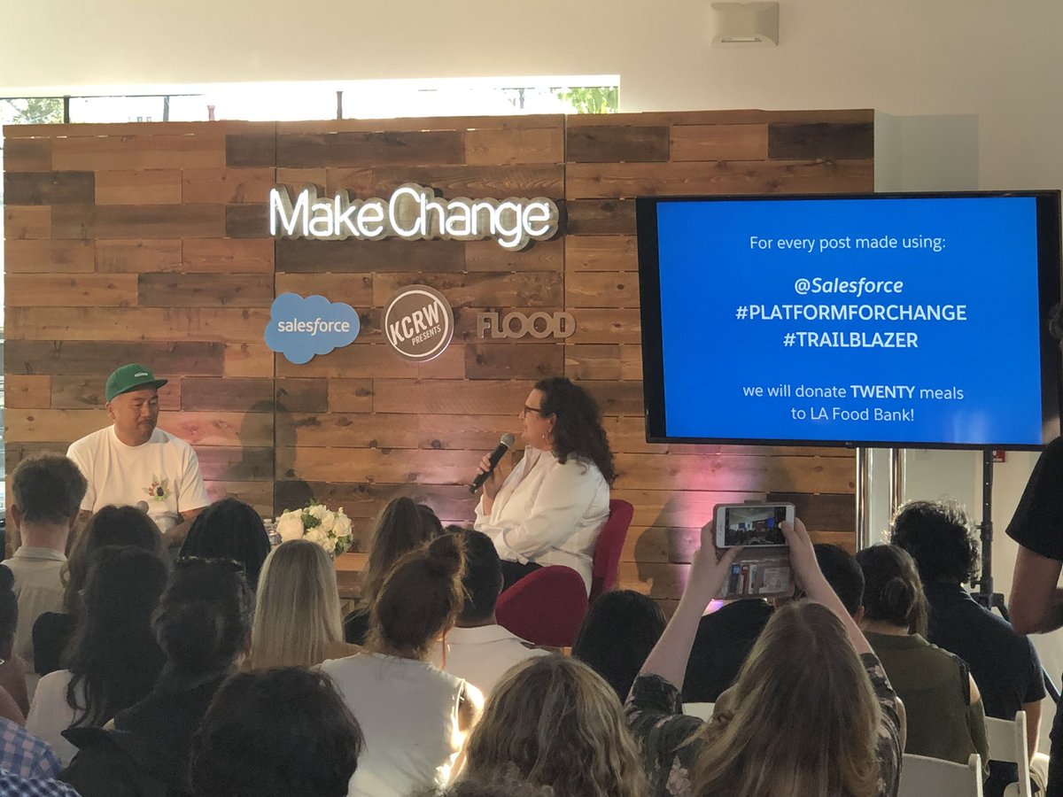 pbergamo's tweet image. The first “A @salesforce #Trailblazer Series” event in LA with Roy Choi. #platformforchange Congrats @cristinam_jones !