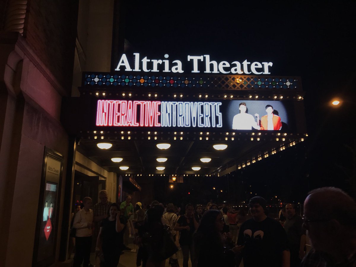 fuckfabiana's tweet photo. Yo what up it’s pastel!Dan and Punk!Phil from an alternate universe and let me just say #interactiveintrovers was amazing. This is the happiest I’ve been in a long time! Thank you to @danielhowell &amp; @AmazingPhil for putting on such an amazing show ❤️ https://t.co/JZEo0BE01t