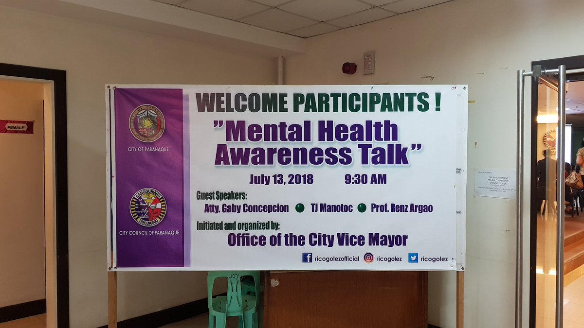 RenzArgao's tweet image. Upon the invitation of Vice Mayor Rico Golez of Parañaque City, we are here for a Mental Health Awareness Talk for the people of the City. #MoveForMH