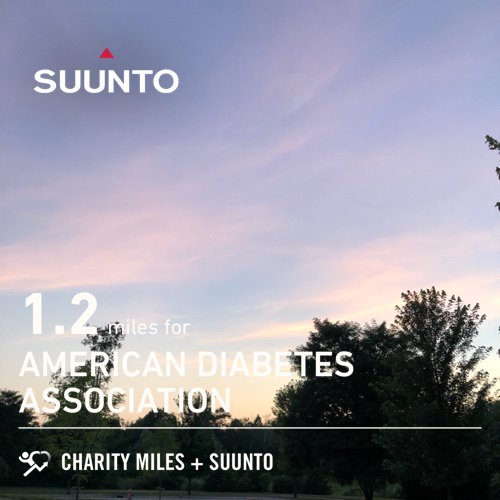 GunthorTM's tweet photo. 1.2 @CharityMiles for @AmDiabetesAssn. Thanks to @Suunto for sponsoring me! #MeetYourBetterSelf #sub30club #RunJunkEes evening walk https://t.co/VhSpOhwgCe