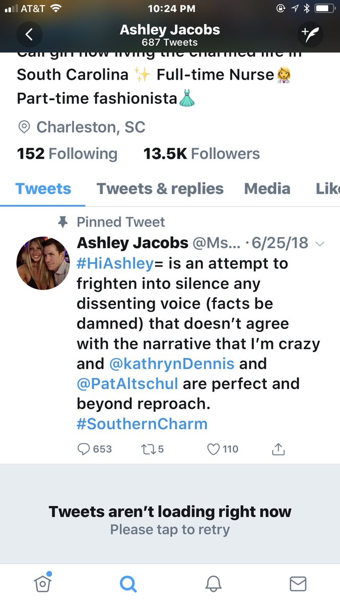 sanguine2021's tweet photo. Does this mean someone is fearful of getting barraged with hate tweets? #coward #southerncharmfinale #SouthernCharm #trashley #tweetsnotloading=scared https://t.co/oE6DJ0c79z