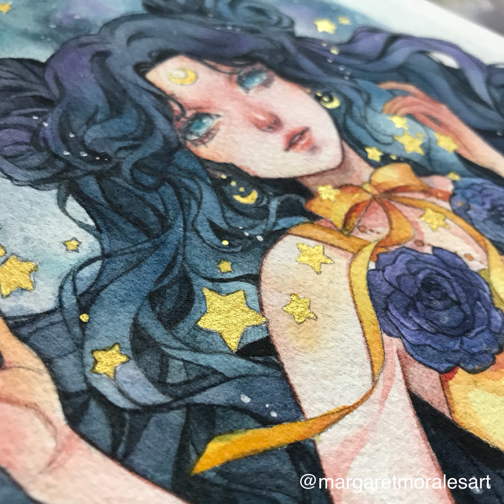 Margaret Morales On Twitter: "Love Painting The Stars! ✨🌟⭐️ #Watercolor # Art #Humanluna #Sailormoon #Anime Https://T.co/Hqvj0H5Web" / Twitter